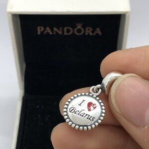 ✨🔥Pandora I Love Belarus charm S925 Silver with box